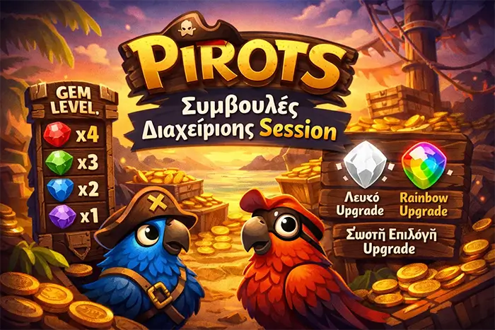 Διαχείριση συνεδρίας στο Pirots με stop loss, διαλείμματα και έλεγχο αγορών X-iter