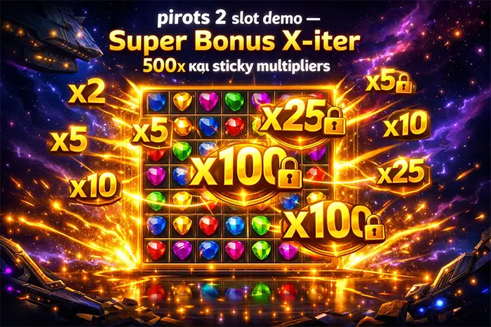 Pirots 2 demo Super Bonus με sticky multipliers και X iter κόστος 500x