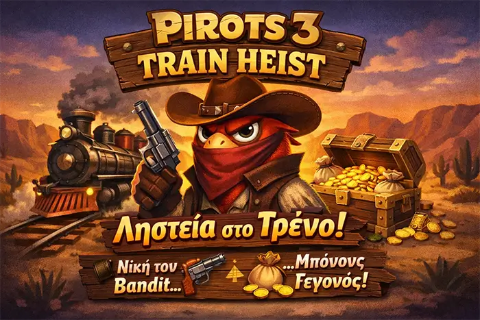 Train Heist στο Pirots 3 demo με backdrop θέσεις και έως τρία extra feature symbols