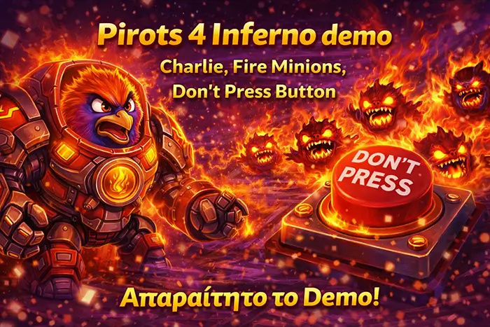 Pirots 4 Inferno demo με Charlie, Fire Minions και δωρεάν πρόσβαση για την Ελλάδα το 2026