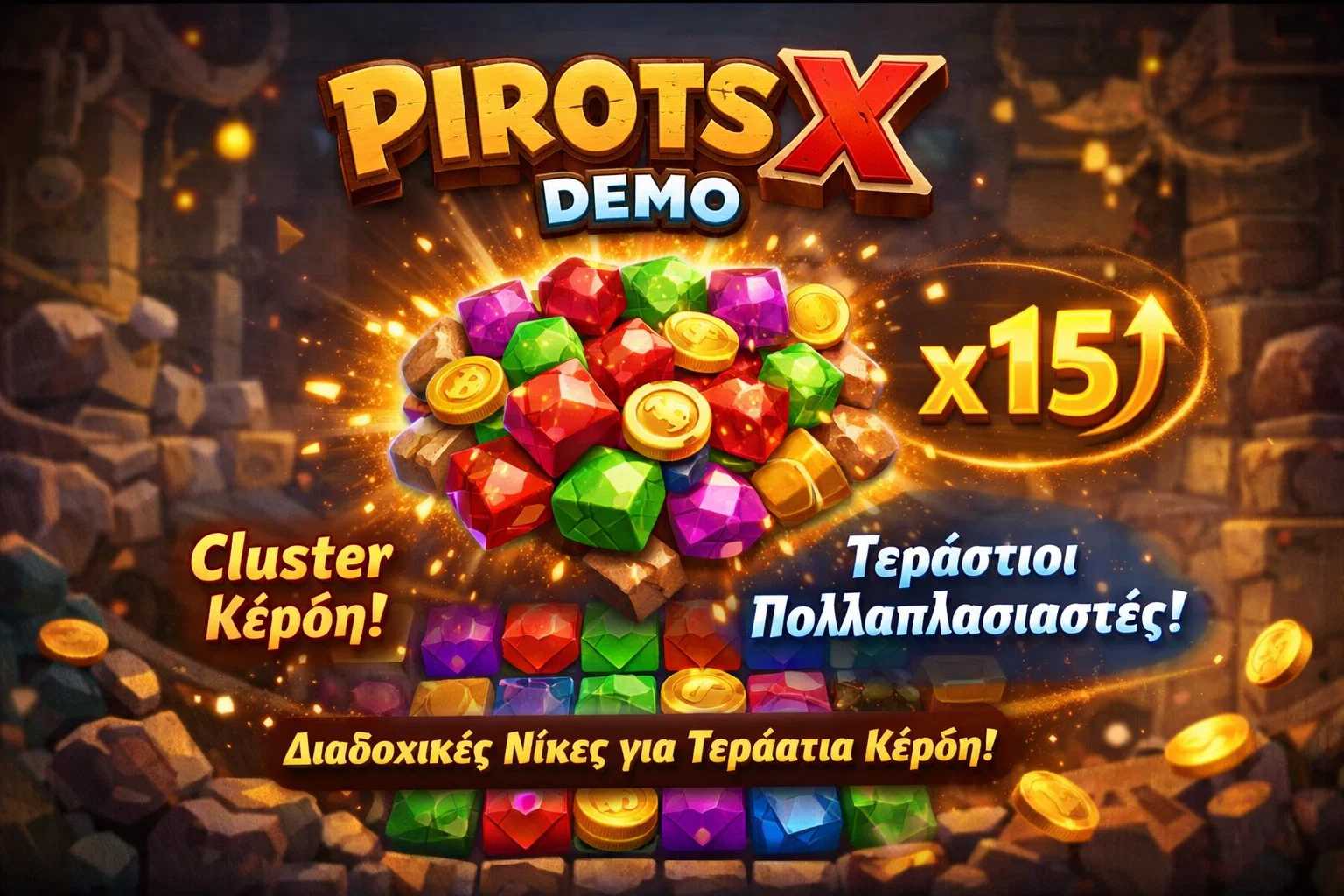 Σύγκριση του Pirots X demo με CollectR και cluster pays λογική κέρδους